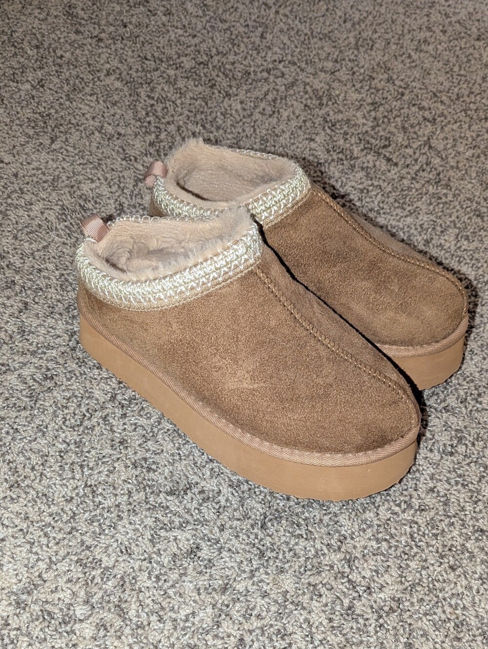 Simply Southern Cozy Platform Slipper - Chestnut Brown
